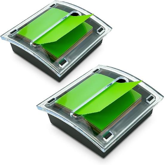 2 Pcs Pop Up Sticky Note Dispenser Acrylic Small Sticky Note Holder for 3 x 3 Inch Sticky Notes Office Home Classroom Desk Supplies