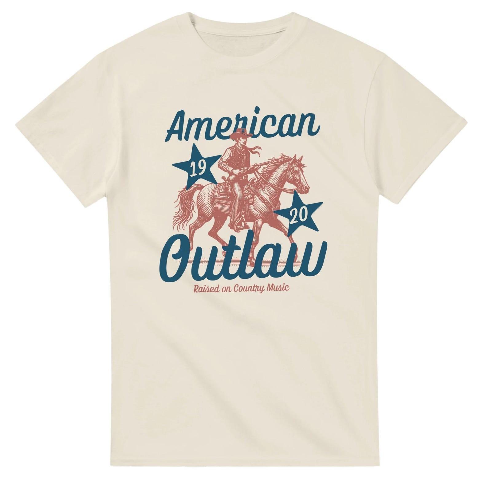 American Outlaw Country Music Tee - Heavyweight Cotton T-Shirt, Retro Band Merch L