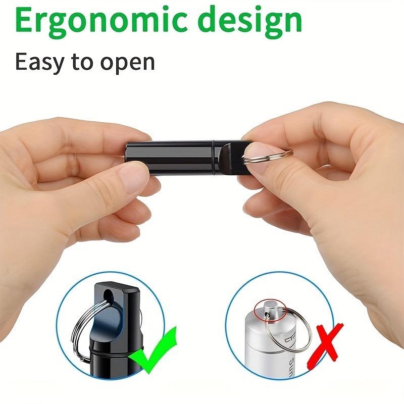 3pcs Small Pocket Pill Box Keychain, Aluminum Alloy Portable Mini Pill Organizer