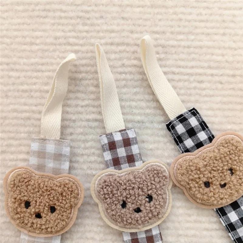 Cute Bear Baby Pacifier Clips Anti-drop Chain Newborn Toddler Teething Dummy Clip Nipple Holder Children's Toy Accessories
