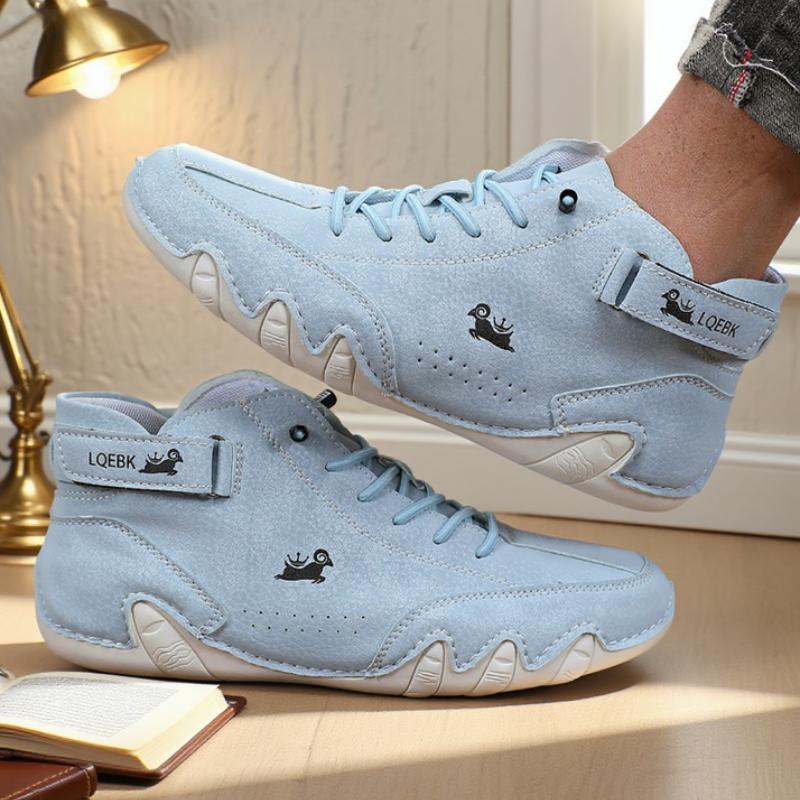 

Мужские высокие кроссовки Минималистичные Универсальные Удобные для повседневной носки Мягкая подошва Ручная работа Обувь для ходьбы На плоской подошве Лоферы для велоспорта 36 светло-синий