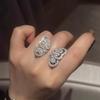 New Vintage 100% Pure 925 Sterling Silver Aaa Zirconia Butterfly Shape Ring For Women Luxury Wedding Jewelry Adjustable Opening
