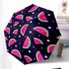 Compact Umbrella Featuring a Watermelon Slice Design Against a Deep Navy Backdrop, Perfect As a Creative Gift for Christmas An
