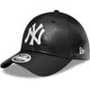 Deep Popular 9forty Hat Hat 940 Yankees Dodgers Unisex MLB Women Free NY Women's Men's (JP, Alphabet, Size, Black/Leather) [Item]