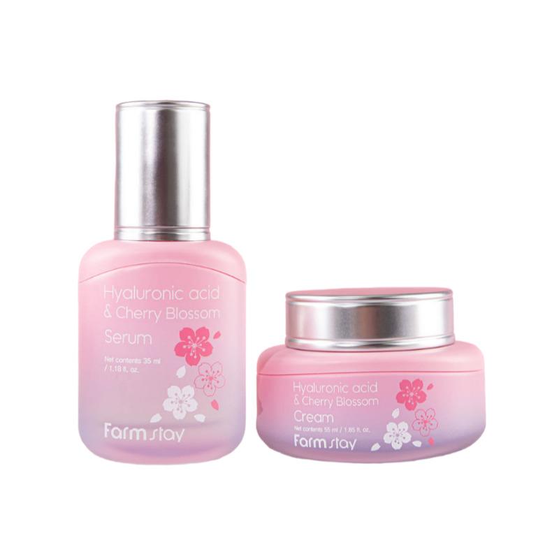 

Farmstay Cherry Blossom Moisture Glow Booster Serum 35ml + Cream 55ml Set