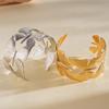 Vintage Ginkgo Leaf Butterfly Open Cuff Bangle Gold Silver Wide Statement Bracelet For Women Boho Party Jewelry