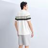 HLA Men's Light Business Color-block Stripe Polo Shirt