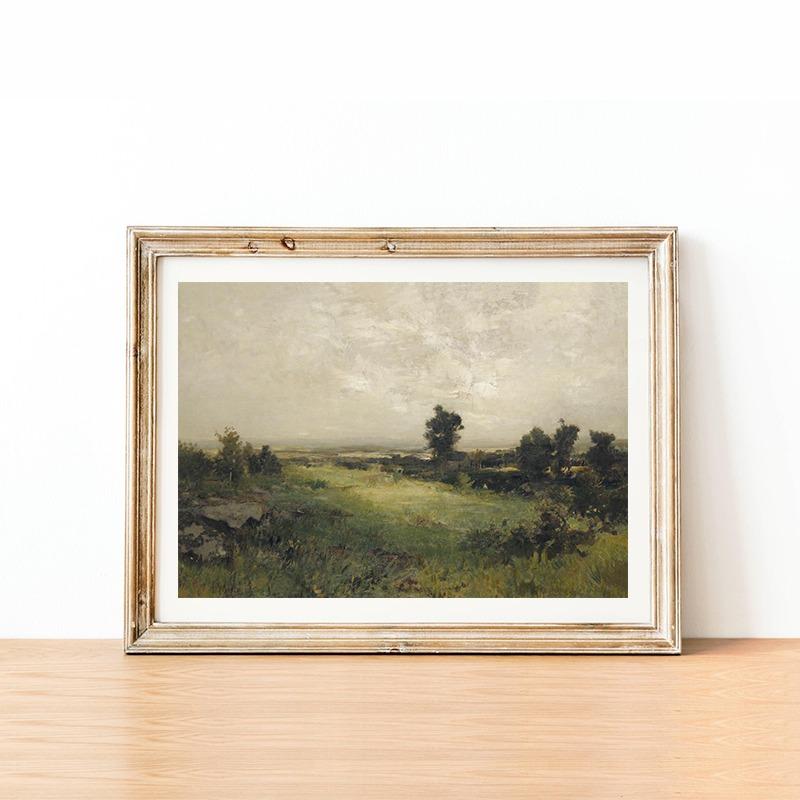 Vintage Field Country Landscape Painting Posters and Prints Canvas Printing Wall Art Picture for Living Room Home Decoration