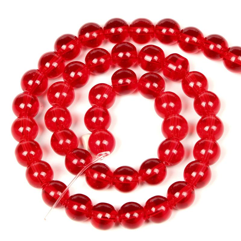 Eco-friendly Glazed Red Glass Beads (4-14mm) for DIY Necklaces & Beaded Curtains