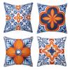 Retro Orange Blue Decorative Pillowcase Car Ornaments Office Living Room Sofa Home Pillowcase