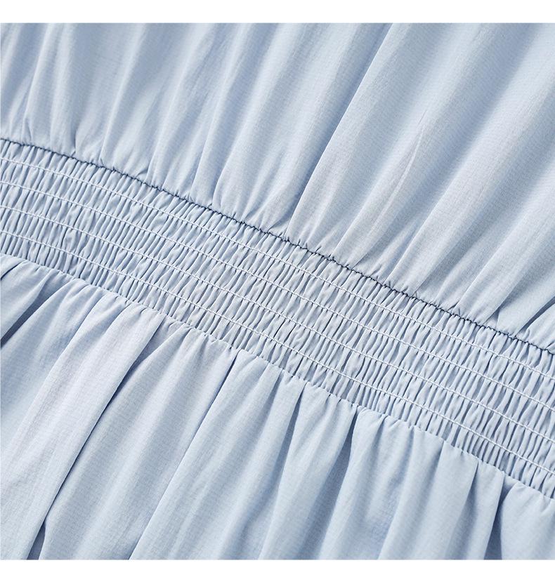 High-Waist Half Zip Casual Summer Shirt Dress