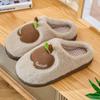 Apple Cotton Slippers Women's Autumn and Winter New Indoor Home Fleece Warm Couple Thick-soled Plush Cotton Shoes Men