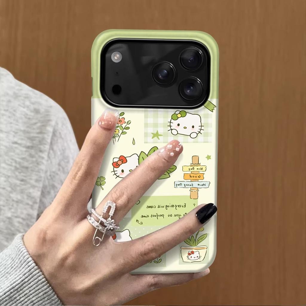 Filin 2-in-1 green leaf cat is suitable for iphone11promax Apple 11PRO/11 cartoon mobile phone case.