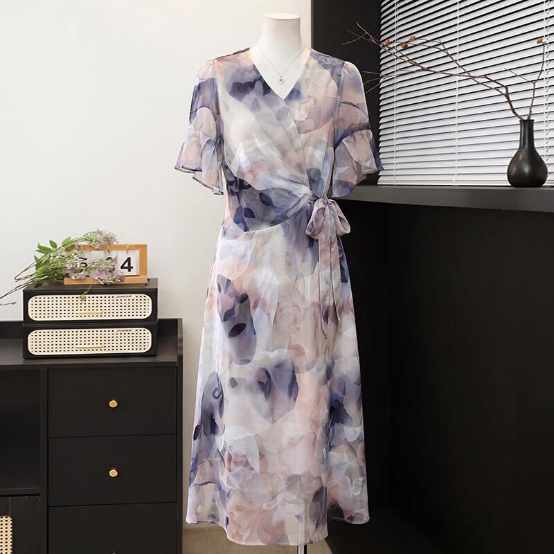 Xuexi Women s Floral Summer A-Line Dress XL синий