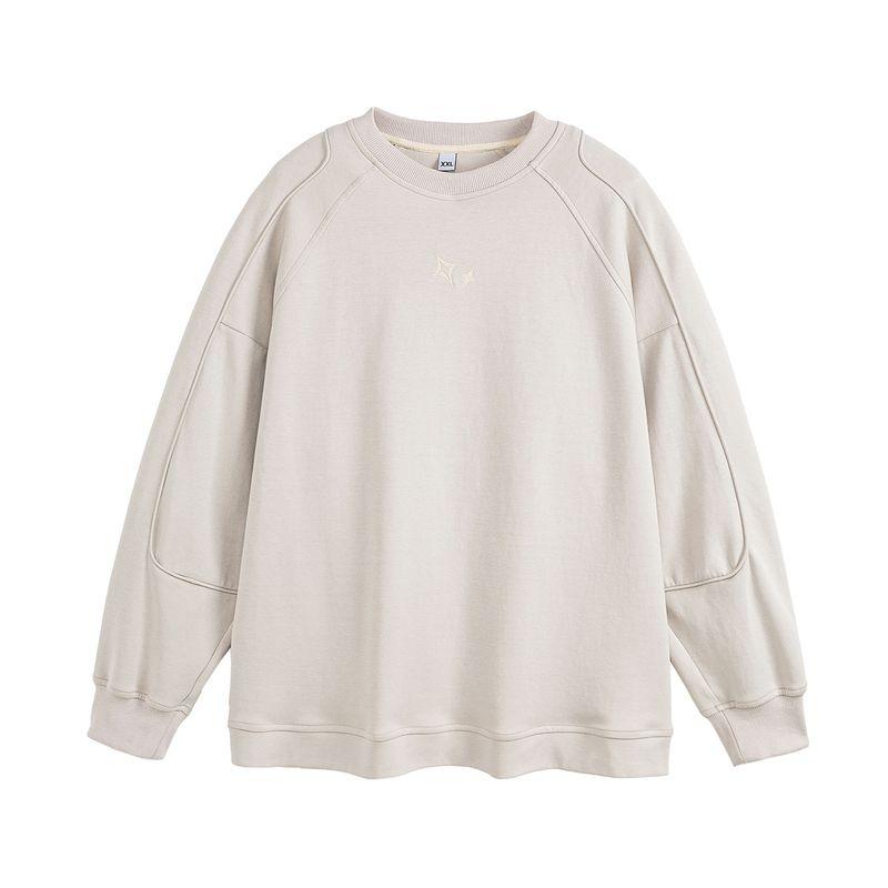 

Acrardic2025 Fashion Brand Embroidery Patchwork Design Sense Hoodie Men s Street American Loose Pullover Top Ins Beige L