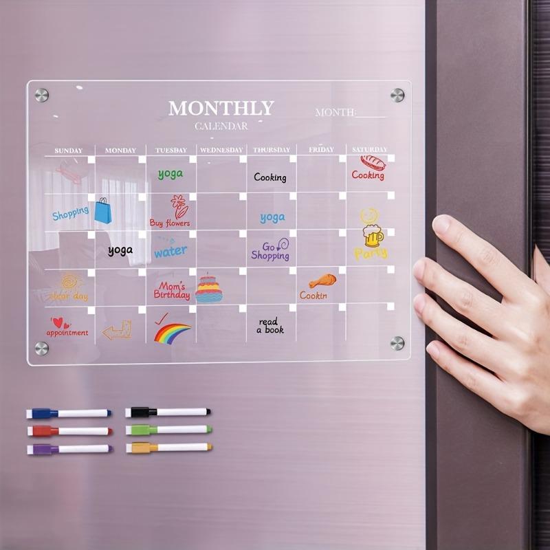 Clear Dry Erase Board Acrylic Magnetic Erase Calendar Whiteboard Fridge Magnet Planner Board Reusable Memo Bulletin Whiteboard