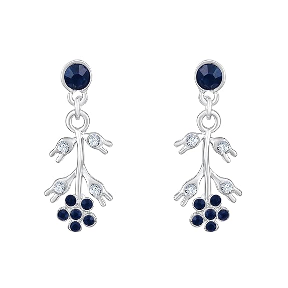 American Diamond Style Silver Plated Necklace with Earrings Jewellery Set for Women – Perfect for Party, Wedding, and Engagement
