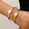 Retro Luxury Fashion Creativity Drip Oil Watch Shaped Strap Texture Design Stainless Steel Opening Bracelet For Women