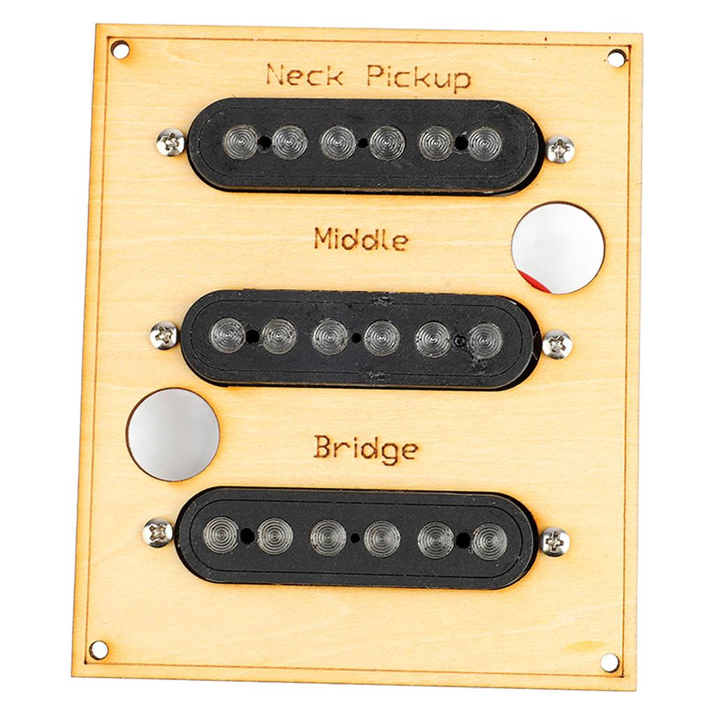 Guitar Pickup Set Black Noiseless 6 Sound Hole Electric Guitar Single Coil Pickup Set