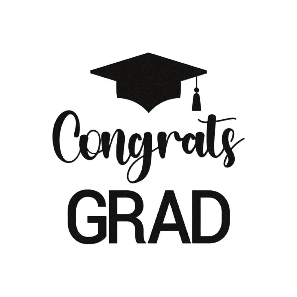 Self Adhesive Congrats Grad Letter Sign Sticker Graduation Party Backdrop Graduation Party чёрный