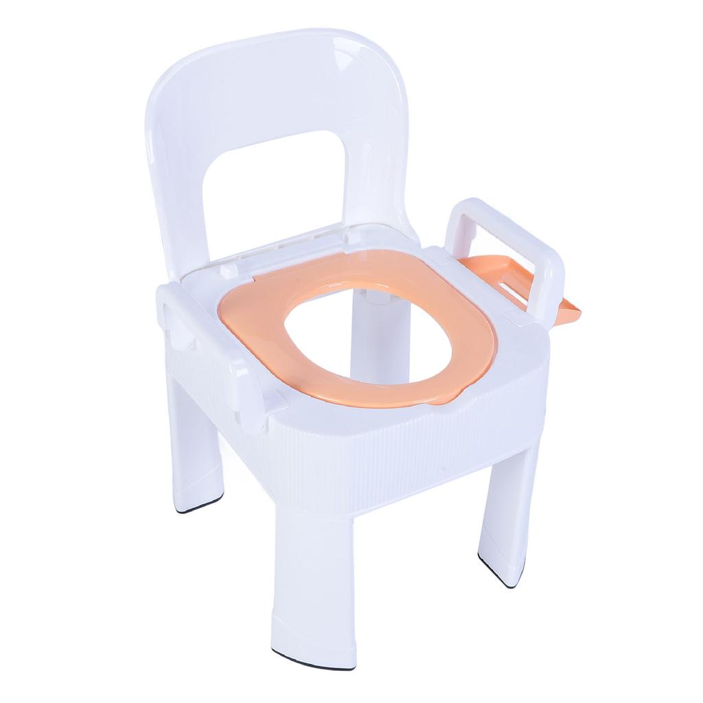 Squat Toilet Commode Chair Detachable Foldable Non Slip Armrest Backrest Cushion Quick Drying Extra Wide Commode Bathroom Sitting Bath Stool
