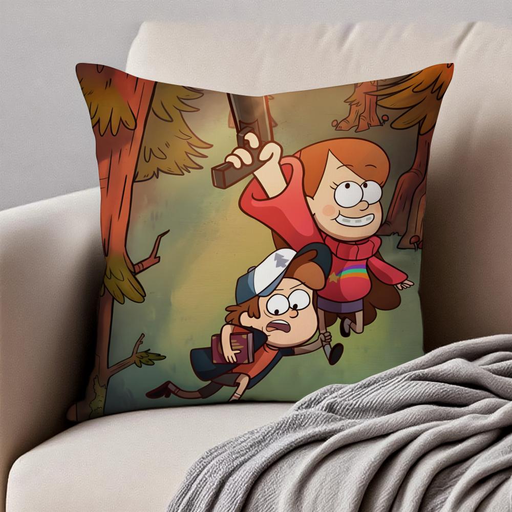 

Funny American Cartoon GGravity Fall Cushion Cover Pillowcase Antidustmite Invisible Zipper Short Plush Sofa Cushion 30X30cm