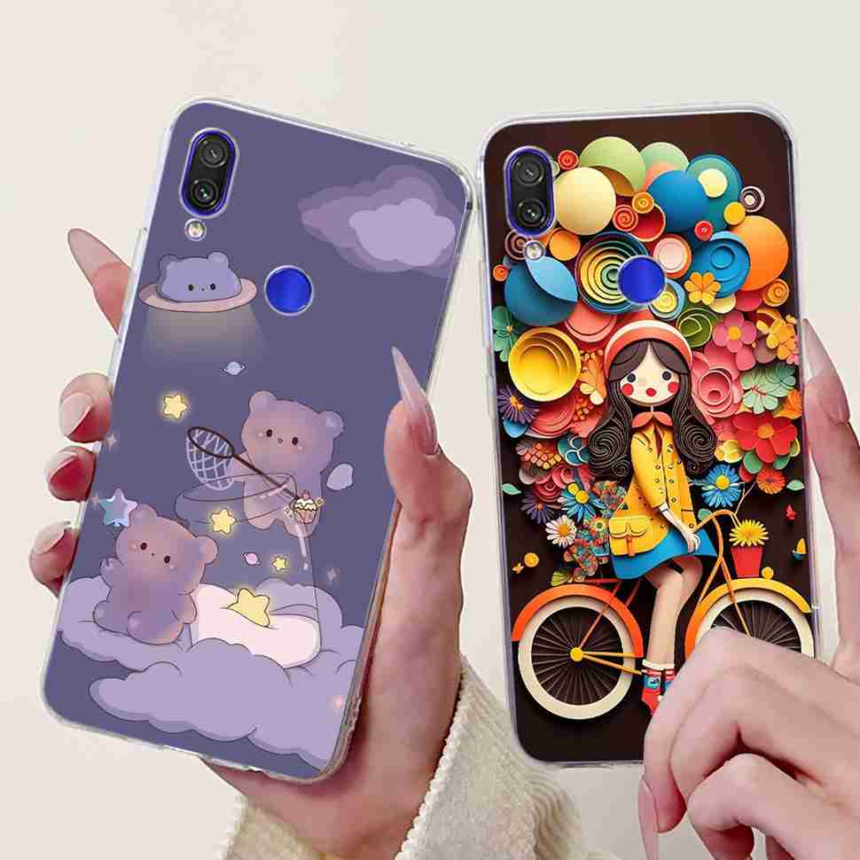 For Redmi Note 7 4G M1901F7G Case Fashion Painted Flowers Soft Silicone TPU Cover For Redmi Note 7Pro M1901F7S 6.3" Phone Shell
