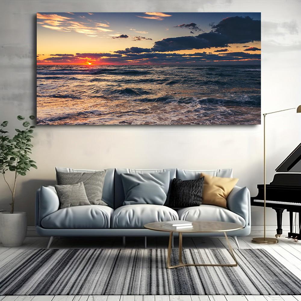 Canvas Painting Sea Beach Landscape Home Decor Posters & Prints Art Wall Picture Wall Art Poster for Living Room Bedroom Decoration Picture