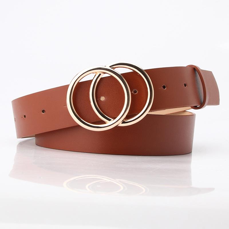 European and American Trendy and Versatile Ladies' Wide Belt, Student Sweater, Coat, Decorated Belt, Round Buckle, and Casual Belt