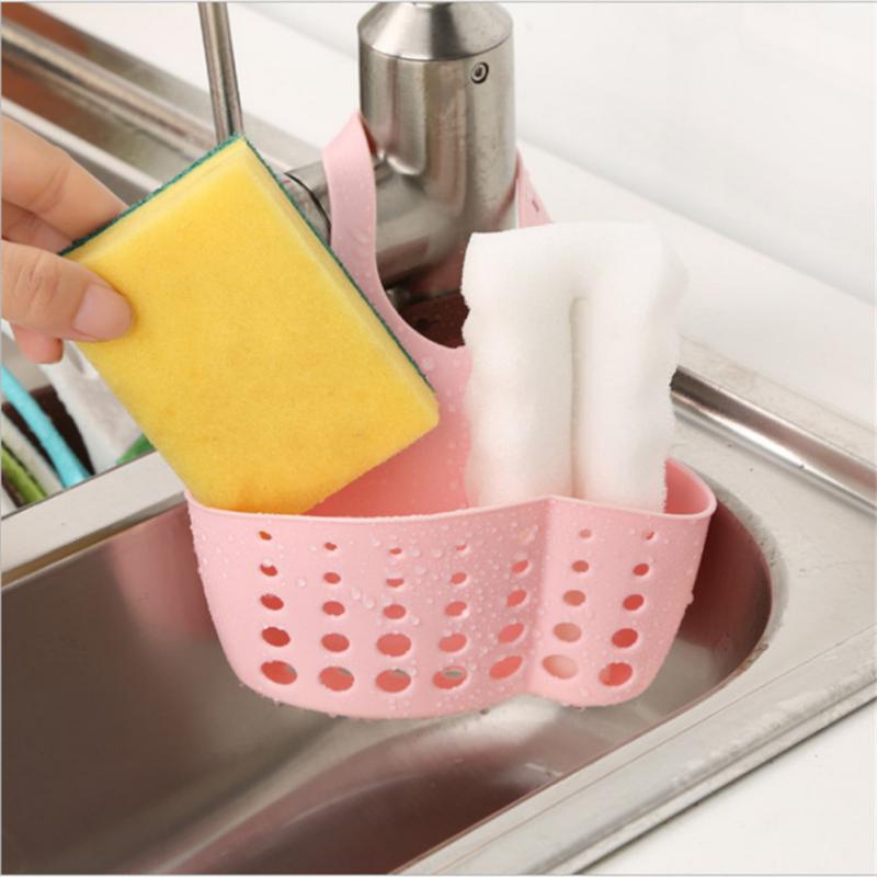 1~10PCS Sink hanging drain basket storage hanging basket storage rack drain rack adjustable snap- soap sponge rack kitchen