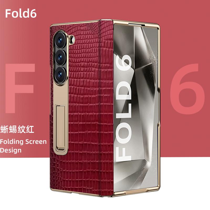 Genuine Leather Flip Case for Samsung Galaxy Z Fold3 4 5 6 W22 W23 W24 Business Bracket Cover
