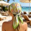 Luxury Floral Printed Imitation Silk Scarves Fashion Square Scarf Bandanas For Women Hijab Neckerchief Elegant Shawl Wraps