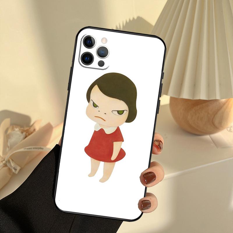 Japan Yoshimoto Nara Cartoon Girl Case For iPhone 11 12 13 14 15 16 Pro Max Cover For iPhone 13 12 Mini XR X XS Plus
