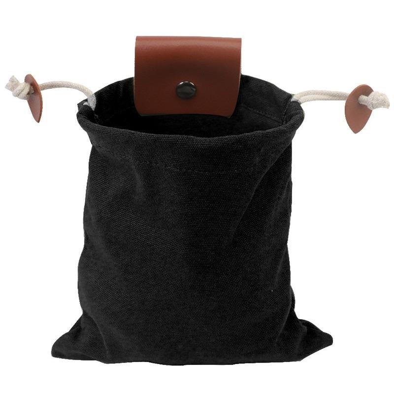 Medieval Renaissance Bushcraft Bag Leather Cover Buckle Foldable Heavy Duty Tool Pouch With Drawstring For Outdoors Camping Bags