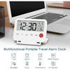 Upgraded Digital Travel Alarm Clock, LCD Display Small Alarm Clock with Temperature, 12/24H, Snooze,Backlight, Countdown Function, Battery Powered