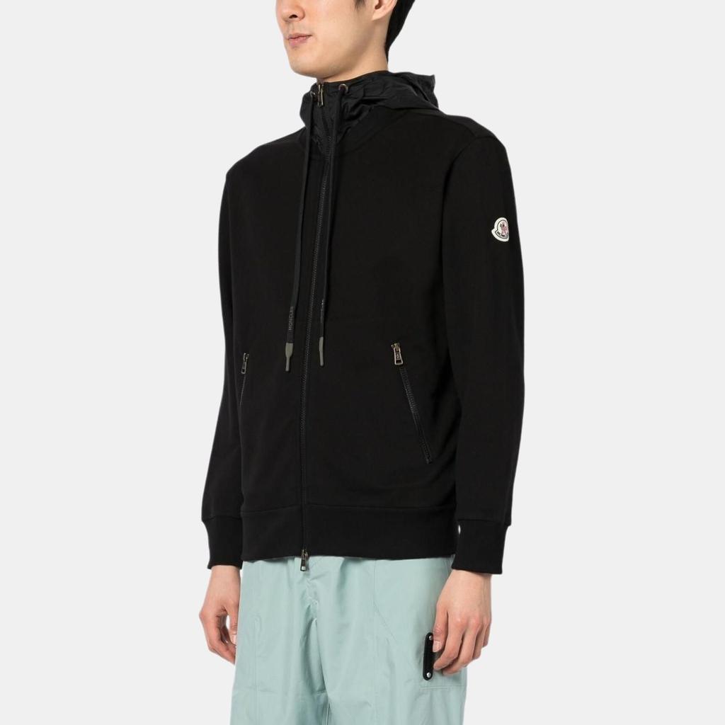 Moncler Printed Zip Hooded Jacket Men Jackets Black I10918G00034899WC999