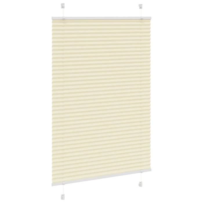 VidaXL Store plissé crème 100x100 cm largeur du tissu 99,4cm polyester, store plissé de fenêtre, store accordéon, store 4015279
