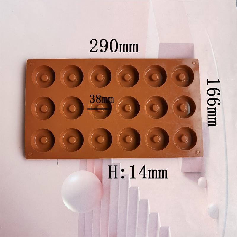 18 Cavity Mini Donut Silicone Chocolate Mold Diy Cake Accessories Molds Kitchen Doughnut Pastry Manual Baking Mould