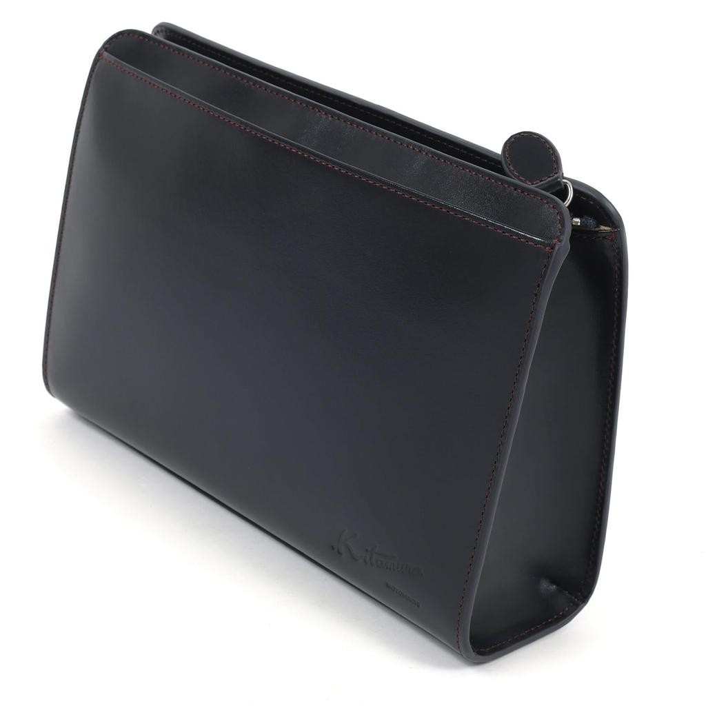 Tanned Leather Second Bag Dark Stitch 10711 [Kitamura] Z-0642 Men's Blue/Wine [Navy]