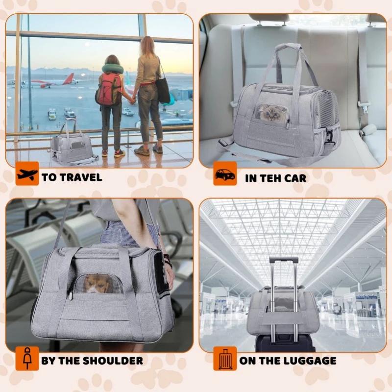 Borse per Gatti Morbide Portatili Trasportino per Cani Borsa Trasportino Traspirante in Rete Pieghevole Borsa a Mano per Gatti Borsa da Viaggio per Animali Borsa da Trasporto