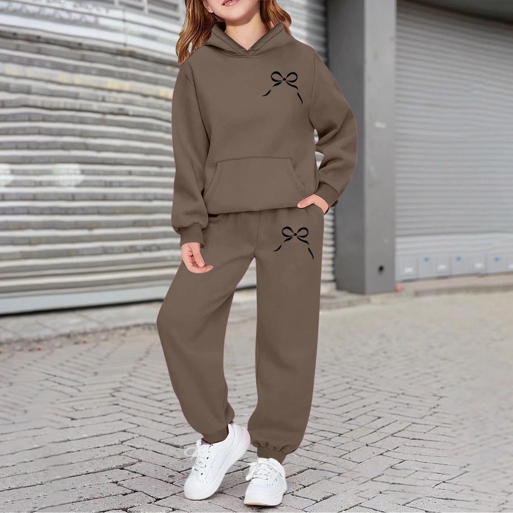 Boys Girls Sweatsuit Clothing Hooded Sweatshirt Jogging Sweatpants Tracksuits Set Fashion Outfit
