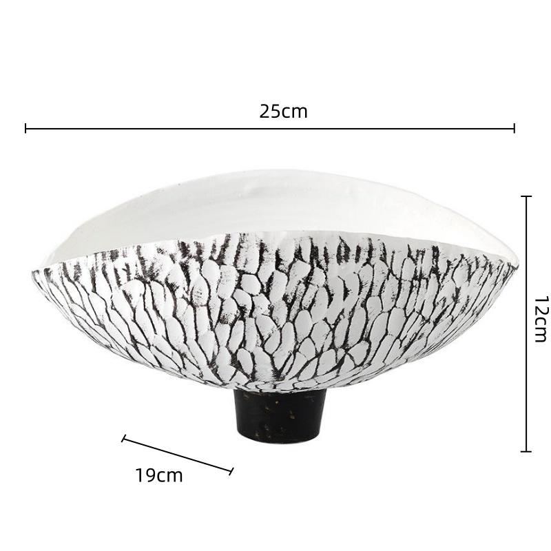 Resin Handicraft Petal Fruit Bowl Tray Desktop Storage Container Shell Shape Decorative Figurines Home Decoration Accessories