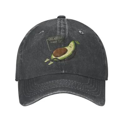 Klassische Unisex-Baumwoll-Avocado-Bauchmuskel-Workout-Baseballkappe für Erwachsene, verstellbar, Papa-Hut, Damen, Herren, Hip Hop