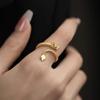 Waterproof Cool Trendy Gold Plated Copper Dragon Adjustable Tail Ring Unisex  Jewelry Newyear Gifts For Women Men