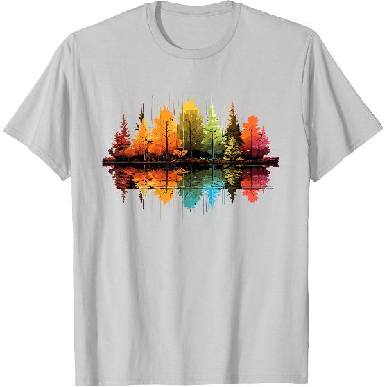 Nature Reflection Forest Trees Outdoor Wildlife T-Shirt