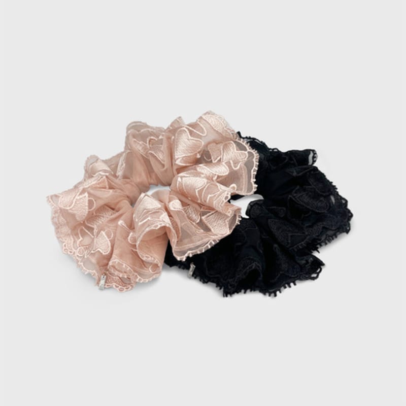 Jean Paul Clarisse Heart See-Through Scrunchie JP-25-035S