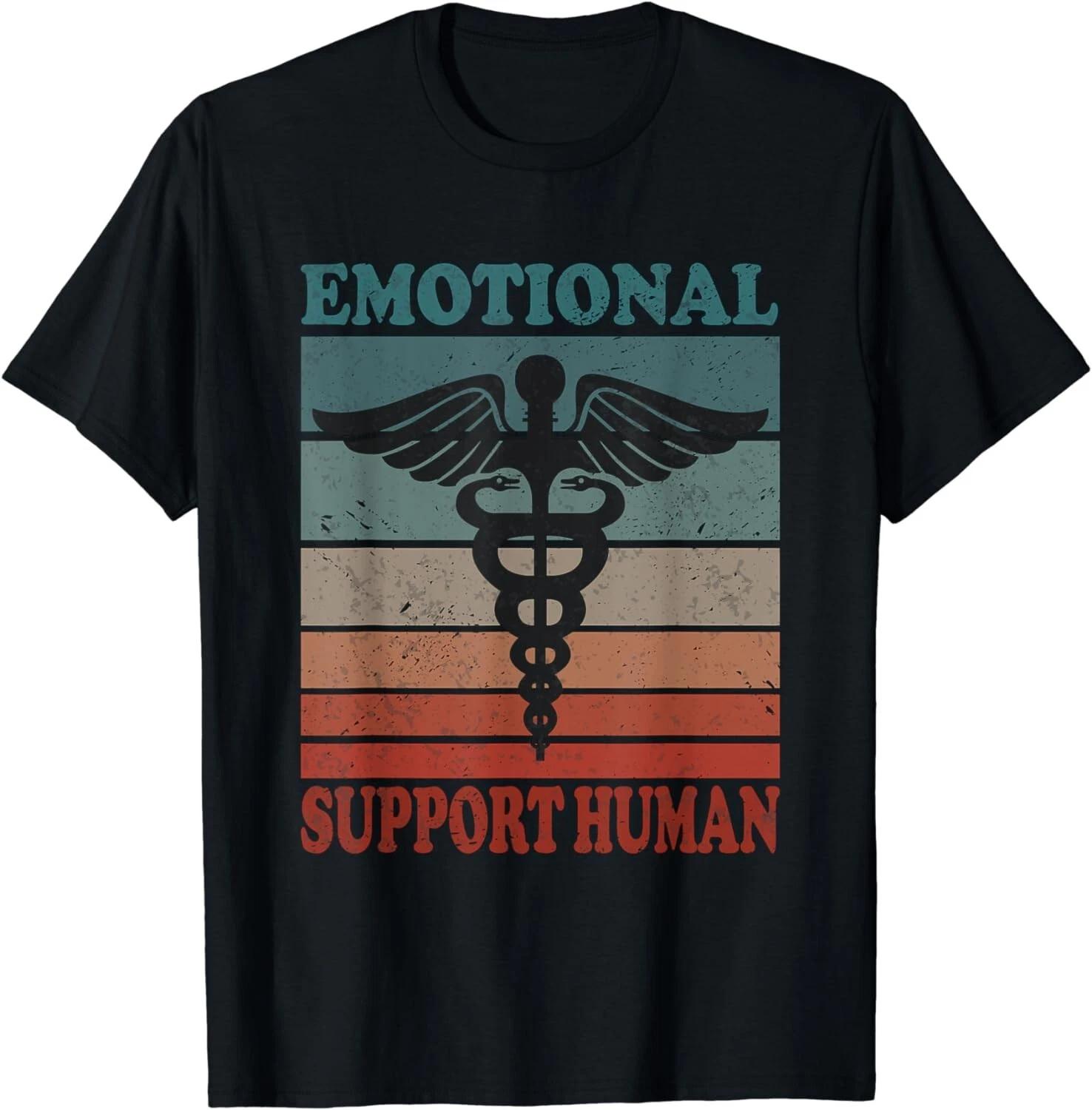 Vintage Emotional Support Human Service People Gift Unisex T-Shirt S