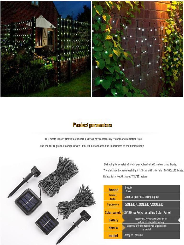 Christmas Festival Solar LED Outdoor Twinkling String Lights