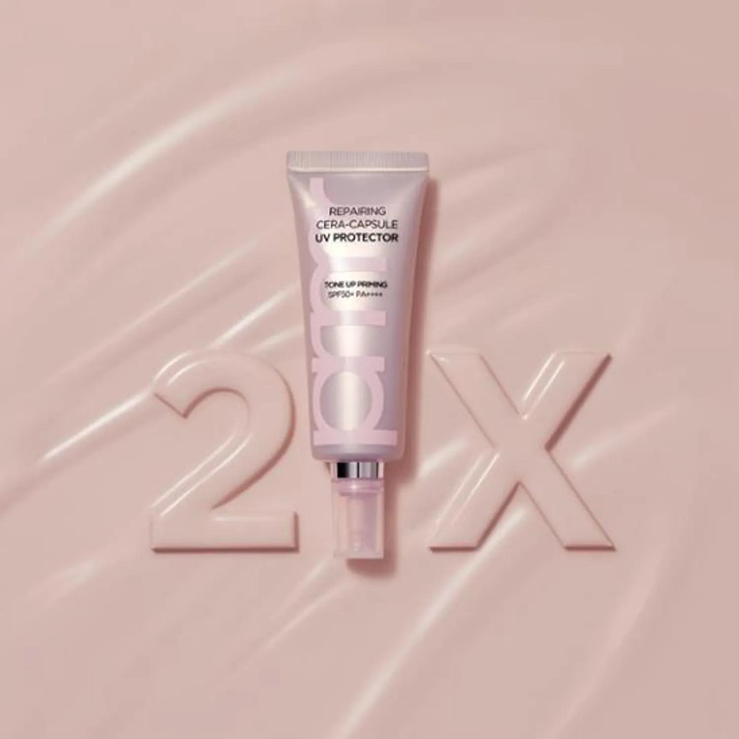 

Primera Repairing Cera-Capsule UV Protector Tone Up Priming Double Pack (40ml+40ml) 40mL