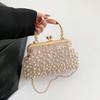 Kunstparel Diamant Ingelegd Schoudertas Metalen Ketting Messenger Bag Dames Banket Schelp Tas Mode Avond Clutch Handtas KTY